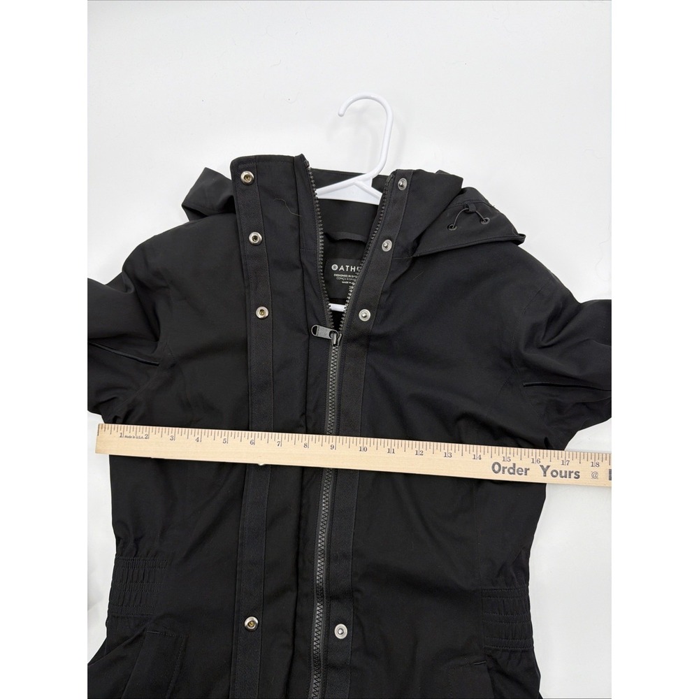 Athleta Women's Black Rainout Sutro Long Trench Coat Jacket Size XXS - Picture 16 of 16